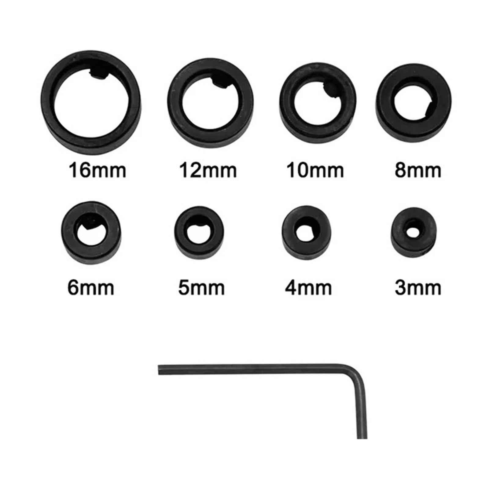 ZXYZXYZZ 8pc Drill Bit Limit Ring Setting Circles Woodworking Screw Clamp Drill Bit Adjusting Tool With Small Wrench Set