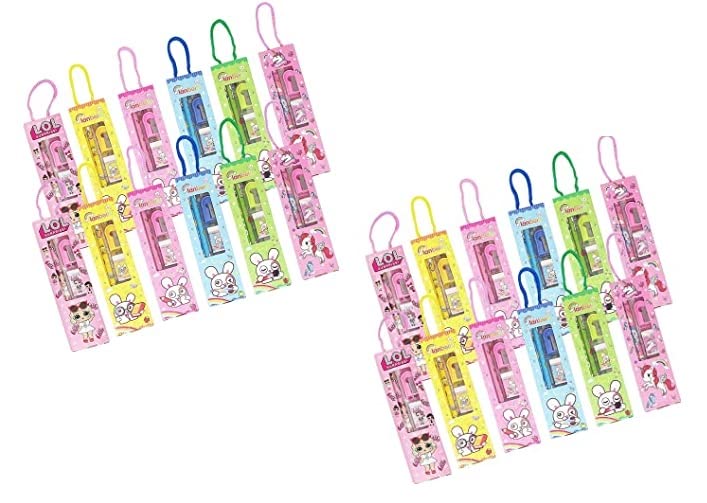 VeeCraft Wooden Stationery Set with Pencil/Eraser/Sharpener & Scale for Navratri/Kanjak Gifts/Birthday Return Gifts in Bulk for Kids, Girls, Boys (Pack of 24) (B0CZNM6ZDS) Amazon Price History, Amazon Price Tracker