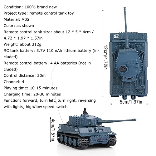 Tanques Teledirigidos, 1/72 Escala 4 Canales Mini Tanque Control Remoto Tanque de Juguete para Regalo de niños