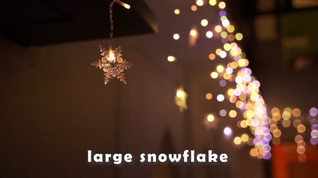 MY→LEDクリスタルスター＆スノーフレーク Amazon.com: Christmas Snowflake Icicle Lights - Connectable 40ft