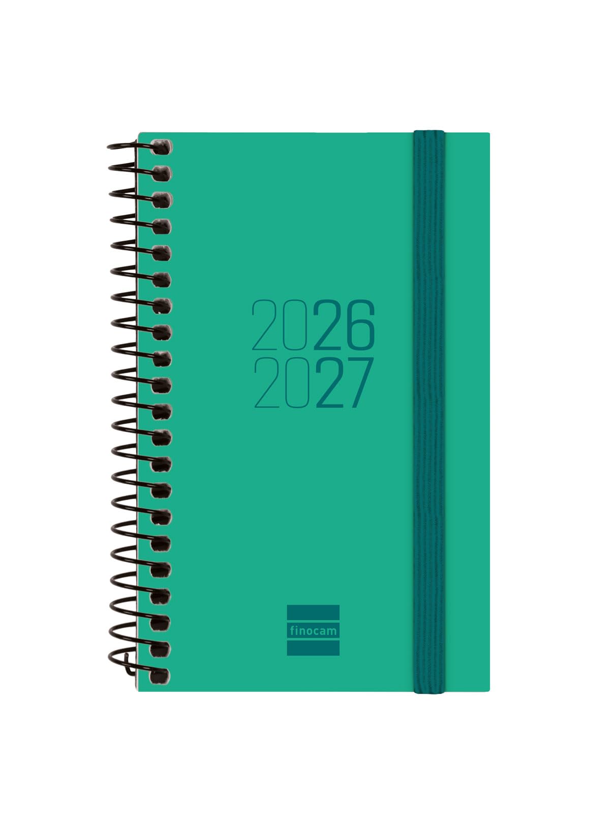 Finocam Espir Agenda Curso 2026 2027 | Semana Vista Horizontal · Septiembre 2026 - Agosto 2027 (12 meses) | Verde · Idioma: Español - Agenda académica - Agenda semanal
