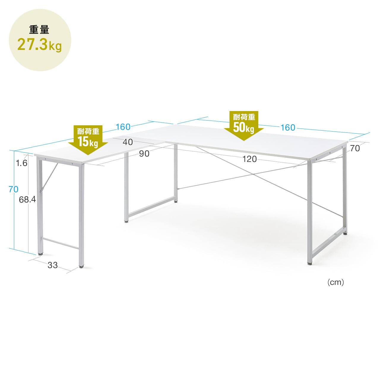Amazon.co.jp: サンワダイレクト: L字デスク