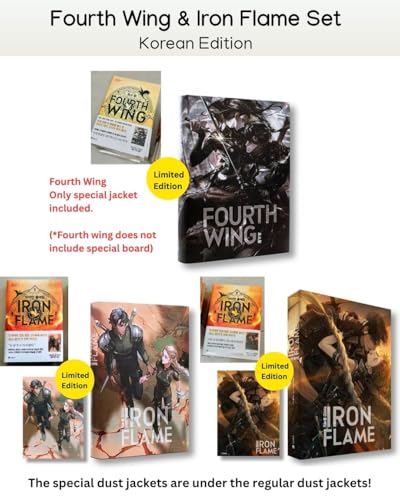 Korean Books, Fourth Wing, Iron Flame Part 1-2 Set, Korean Edition, 포스윙, 아이언 플레임 1-2 세트