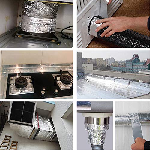 2inch x 5.5Yards Silver Aluminum Foil Tape, 3.9mil Adhesive Aluminum Air Duct Tape for Sealing & Patching Hot and Cold HVAC, Pipe