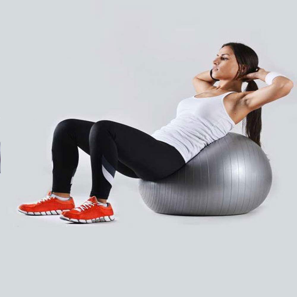 Yoga Balls,Gymnastikball Mit Fußpumpe Für Fitness-Stabilität Balance Yoga - Für Pilates-Kerntraining Und Physiotherapie,Blue-（45cm）