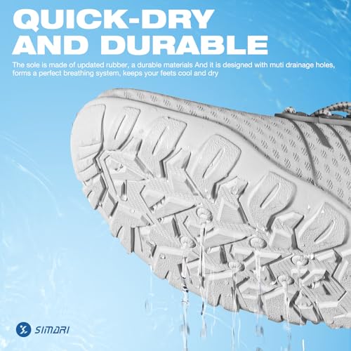 Image of SIMARI Water Shoes for Women Men - Barefoot Quick-Dry Aqua Socks | Lightweight Swim Shoes for Surfing, Swimming, Beach Sports, Kayaking, Diving | Non-Slip Design