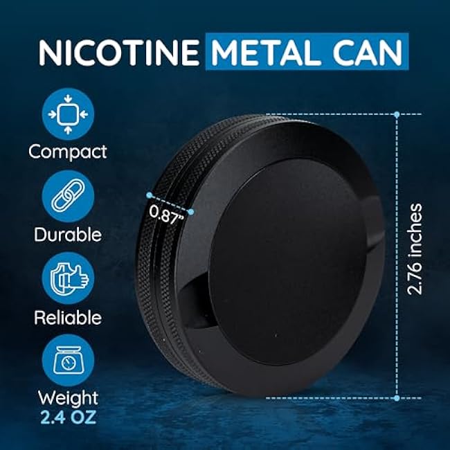 Premium Pouch Container | Metal Can | Moisture & Odor Proof Snus Can | Pouch Accessories