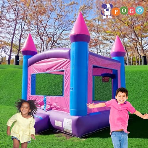 Crossover Classic Pink Inflatable Bounce House, Bouncy Jump Castle for Kids and Toddlers, Outdoor Birthday Party Jumping Bouncer, Commercial-Grade, Without Blower, 13 x 12 x 14.5 Ft - Image 3