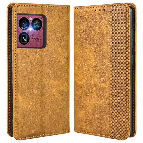 MOJIA Coque pour Sony Xperia 1 VIII, Étui en Cuir, PU Housse Pochette Antichoc et Anti-Rayures Fonction Stand Rabat de Portefeuille Etui Coque. Brun