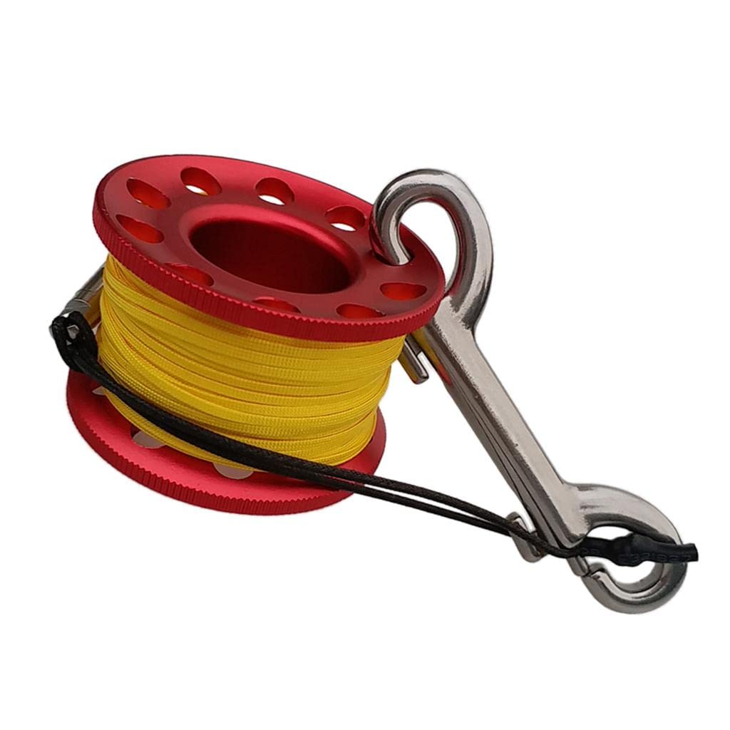 perfk Mulinello in Metallo Resistente con Filo da 15 M Ad Alta Resistenza, Accessorio per La Pesca Subacquea.