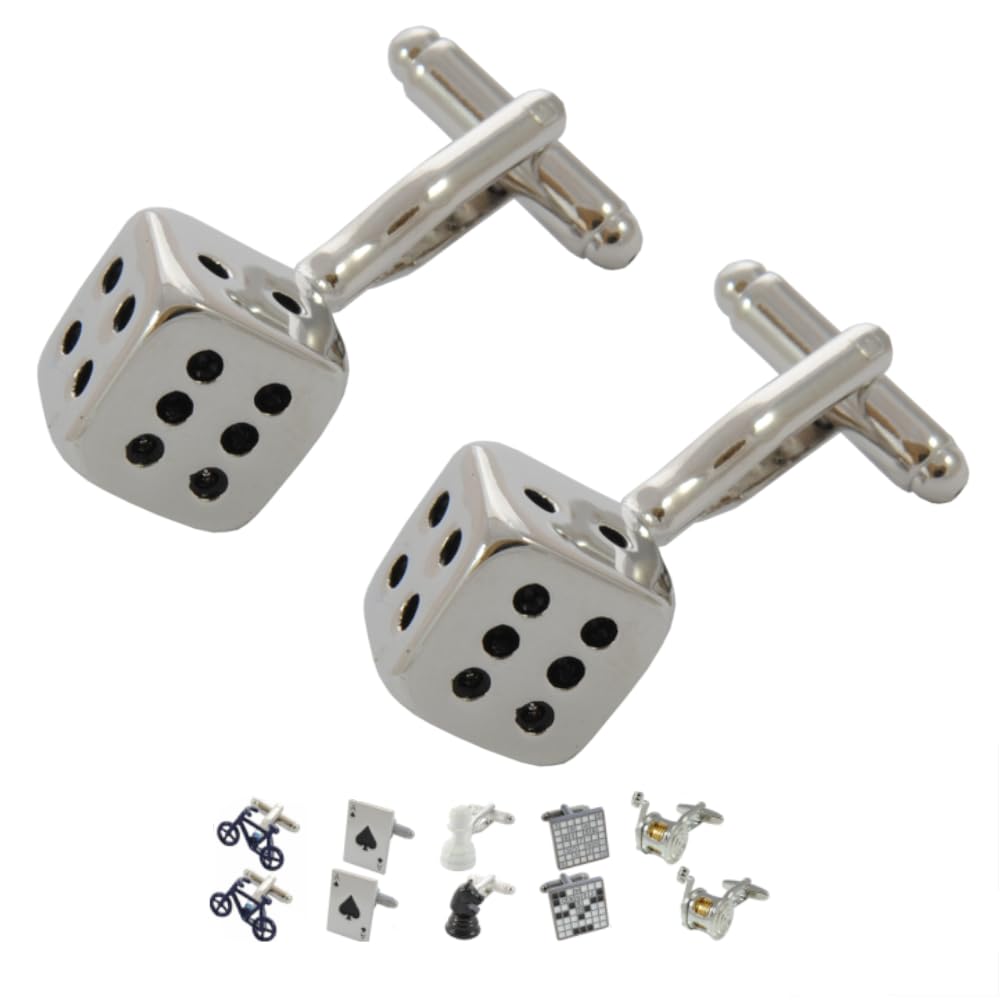 Cufflinks for Men + Presentation Box - Hobbies - Novelty Metal Designer Fun Cufflinks - Solid Brass Metal - Hobbies - One Pair