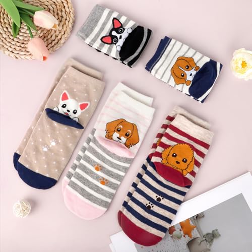 Image of Chalier Womens Funny Socks Cozy Cute Printed Patterned Fun Socks Novelty Cat Dog Socks for Women