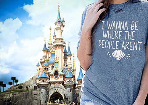 I Wanna Be Where The People aren't Tshirt Women Casual Vacation Holiday Shirt Short Sleeve Funny Graphic Tee Tops4