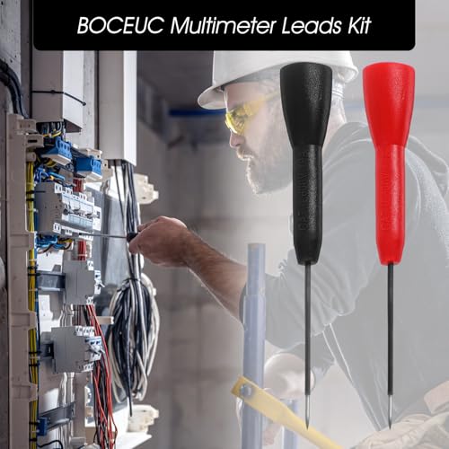 Image of 4PCS 2mm Multimeter Probes, Extended Needle Test Probes 600v /10a Non-Destructive Insulation Wire Piercing Needles Multimeter Tester for Leads Tl71 Tl75 (3.4 Inches)