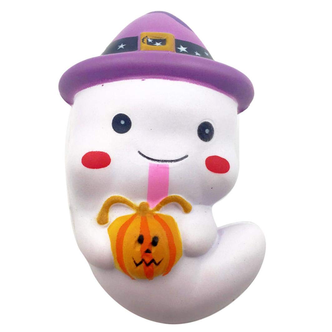 Halloween Toys - Jumbo Slow Rising Roysberry Toys, Cute Stress Relief Toys Ball Soft Kawaii Scented Decoration Toys for Adults White Ghost 3D Puzzle Toys for Kids for Girls