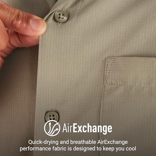 Image of MARMOT Men's Aerobora Long Sleeve Button Down Shirt, Vetiver, Medium