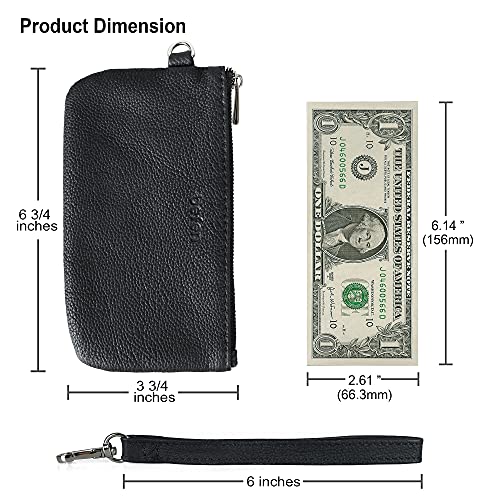 Befen Leather Coin Pouch Purses Change Holder Wallet Card Slots With Wristlet Strap thumb #4