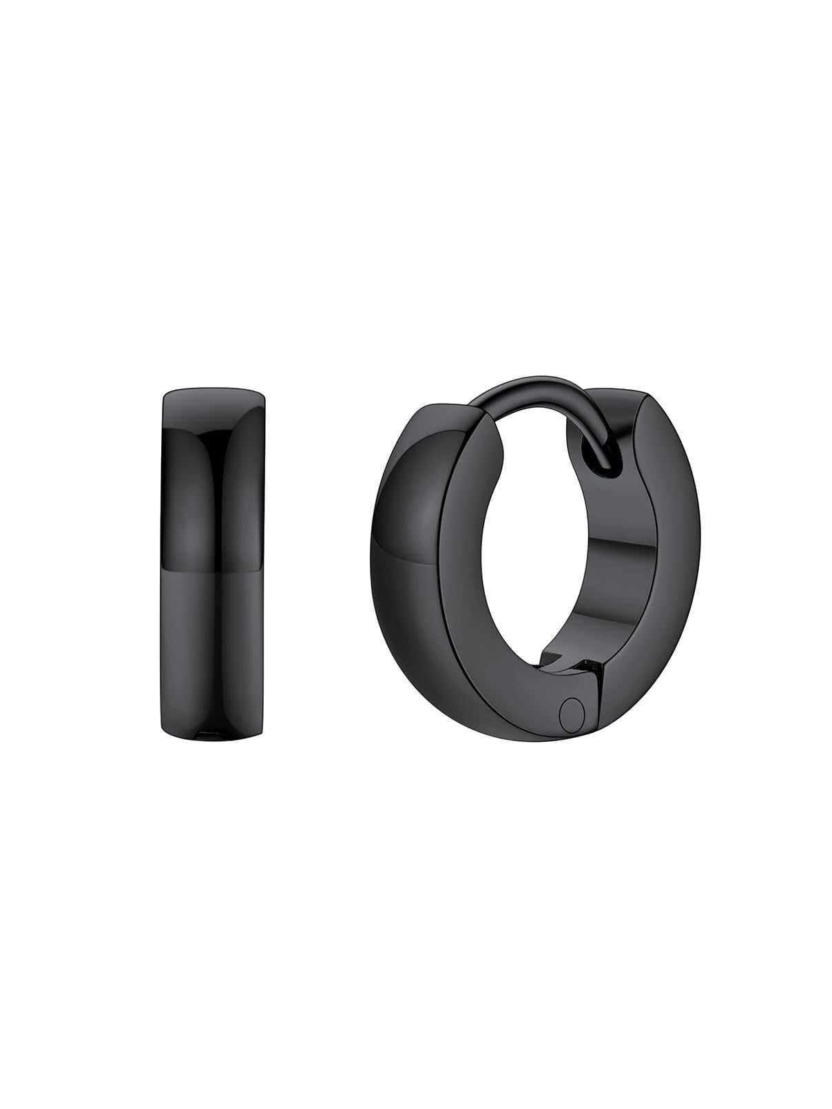 FaithHeart Stainless Steel Black/Silver/Gold Hoop Earrings for Men - Hypoallergenic Small Huggie Hoop Earrings Lightweight Sleeper Earrings Waterproof Cartilage Piercing Jewelry Gift 7-16mm