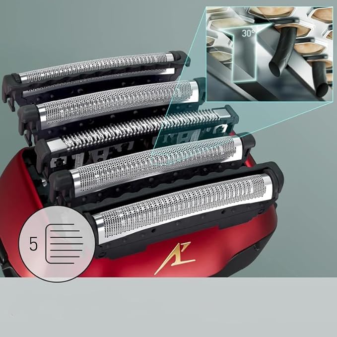 Replacement Shaver Outer Foil+Inner Blade Cutter for Panasonic ES-ALV6HR Men with Pop-up Trimmer Wet Dry 5-Blade Electric Razor Shaver Cutter Head Set