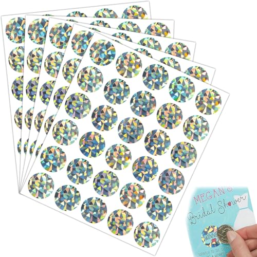 150 Stück Rubbelaufkleber Rubbellose Selber Machen Rubbellos Aufkleber Rubbelsticker Rubbellose Rund Rubbellose Scratch Sticker für Gutschein Rubbelkarte Überraschung Valentinstag Hochzeit (25mm)