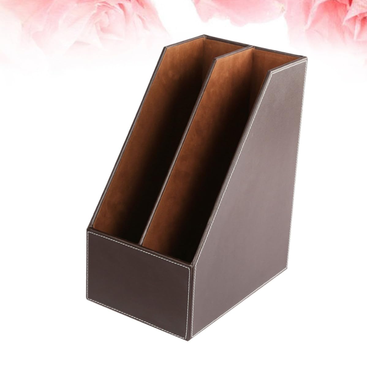 Lurrose Organizer per Trucchi da Scrivania in Cuoio Design a Doppio Strato Appendibile per Ufficio e Camera da Letto