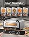 Upgraded indoor Pizza Oven 12 Inch Electric Countertop Pizza Oven with 6 Mode Heats up to 840°F Pizza Maker Pizza Cooker for Home Kitchen, Restaurants, Parties - Stainless Steel