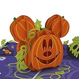 Lovepop Disney's Holiday Pop-Up Card for Her and Him - 3D Halloween Greeting Cards for Boys, Girls, Men, Women - Mickey Mouse 5' x 7' Pumpkin - Blank Note Card & Envelope Included