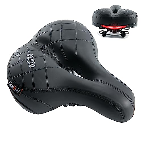 ZENO Bike Seat Saddle with Reflector, Black, 26cm x 23cm x 12cm