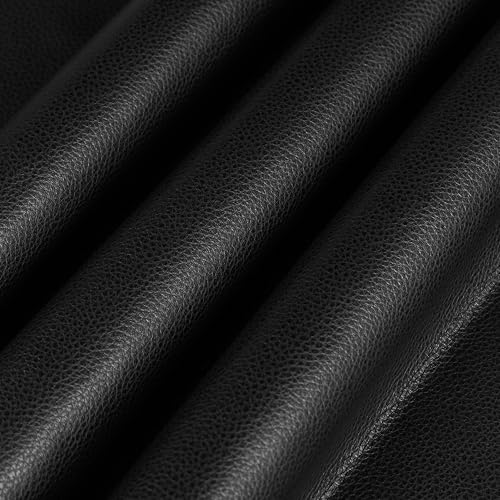Hode Simili Cuir Autocollant Noir 44x300cm,Simili Cuir au Metre pour Réparation Canapé, Kit Patch Reparation Adhesif Meuble, Sièges de Voiture, Vestes,...