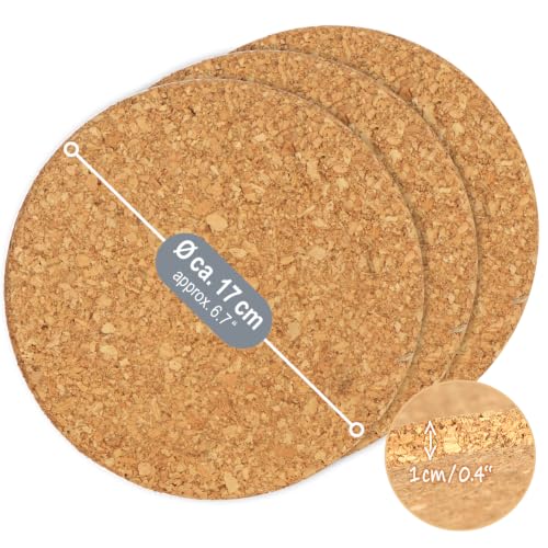 com-four® 8X Topf-Untersetzer aus Kork rund, Ø 17 x 1 cm – Ansicht 5