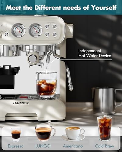 Hanrose 20 Bar Espresso Machine with Grinder – Automatic Coffee Maker for Home