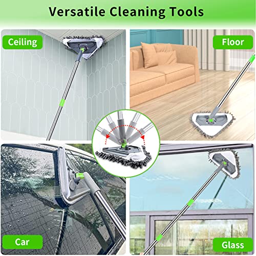 Wall-Cleaner-Mop-Baseboard-Cleaner-Tool-Duster-with-Extension-Pole-23-to-85-with-Window-Squeegee-6-Replacement-Washable-Microfiber-Pad-for-Cleaning-Walls-Baseboard-Ceiling-Window-Floor