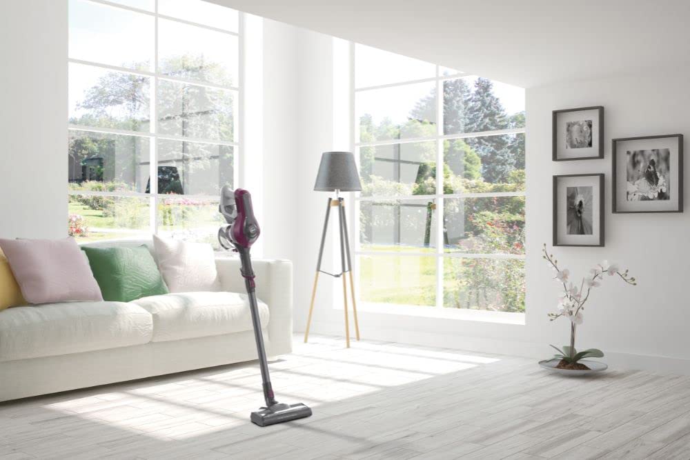 Hoover HF1 HF110P Aspirapolvere Senza Filo, Senza Sacco, 170 W, 0,9 Litri, Autonomia 30 Minuti, Spazzola Animali, Luce LED, 26x23,4x112 cm, Magenta