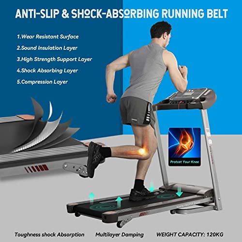 ISE Profi Laufband klappbar Heimtrainer 14 km/h 750 W und Lauftraining mit LCD Bildschirm 12 verstellbar Programmen… – Bild 5