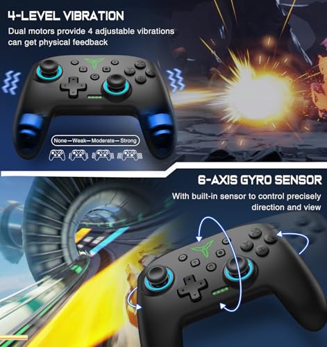 switch controller wireless switch controller compatible with switch controllerswitch 2switch liteoled wireless switch controllers work with iosandroidpc with rgb light programmable turbo amp wakeup