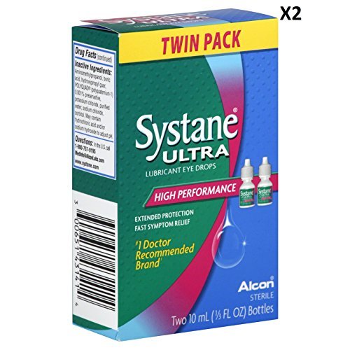 Systane Ultra Lubricant Eye Drops, 2-count .33 fl oz (10 ml) Bottle by Systane