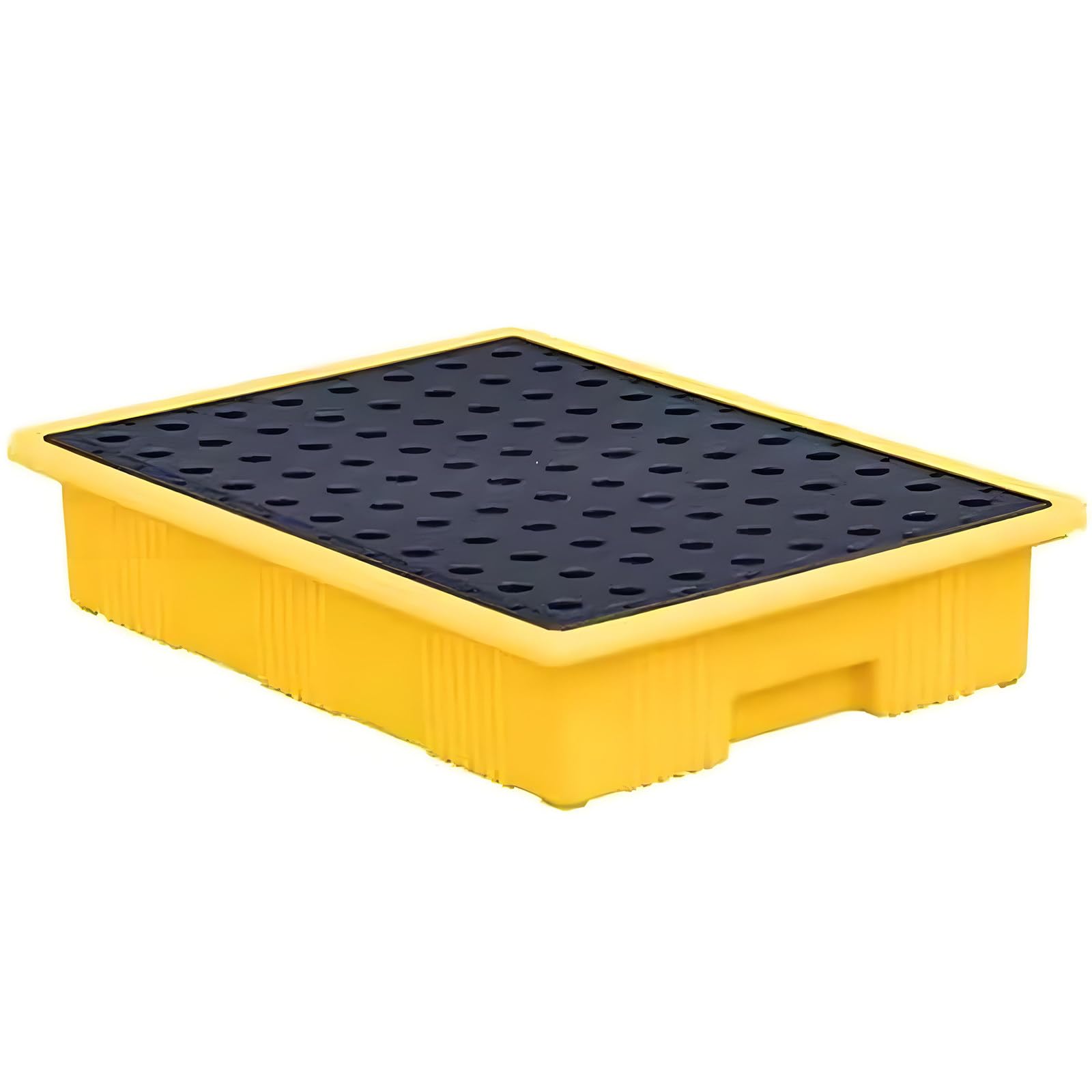 Pallet di contenimento in polietilene, Vassoio a Tenuta stagna per fusti di Olio e Serbatoi IBC, capacità di carico 50-4000 kg, 120 x 120 x 18 cm