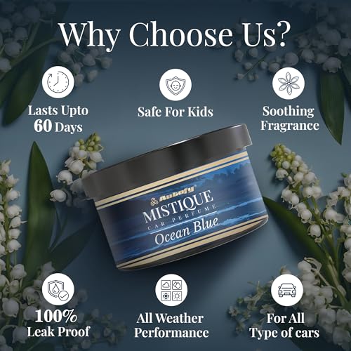 Image of Autofy MISTIQUE Lasts 60 Days Car Perfume Freshener Long Lasting Fragrance Car-Accessories Car-Interior Accessories Air Freshner Organic Block Car-Perfume Diffuser (40g Ocean Blue) Odor Remover
