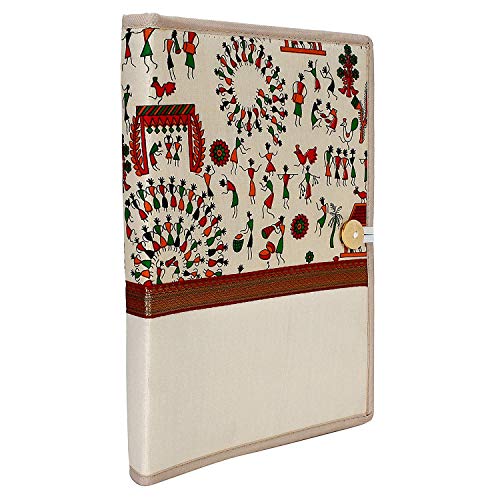 Image of FutureX Printed Fabric File Folders for Certificates, Document Holder, Jute Conference Folder Vehicle Document Storage Wallet for Registration & Insurance Card (Size: A4, Color: Multicolor)