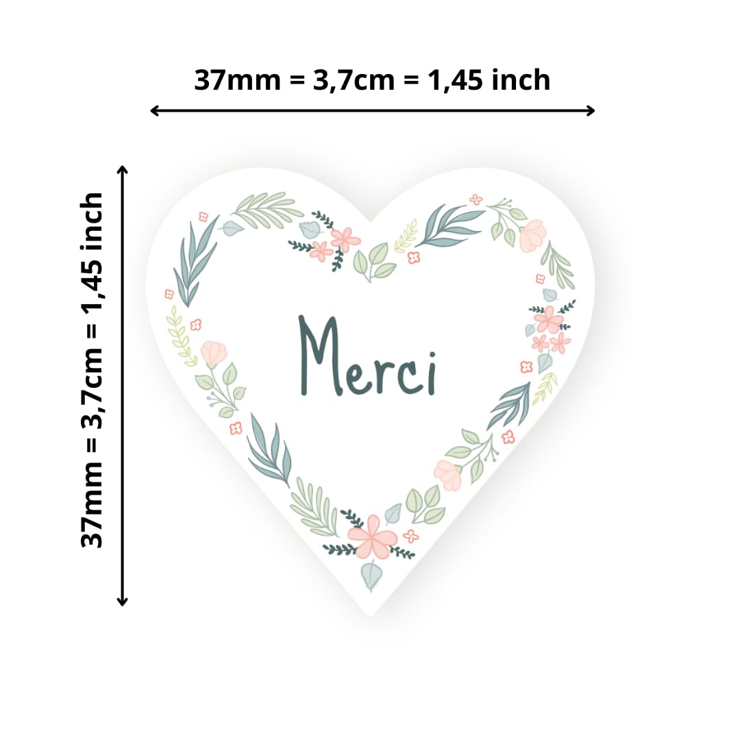 Avery - 140 self-Adhesive Heart Shaped Thank You Labels – 37 x 37 mm – Recycled Paper – Flower Crown – 4 A4 Sheets of Thank You Heart Stickers for Weddings, Crafts and Parties