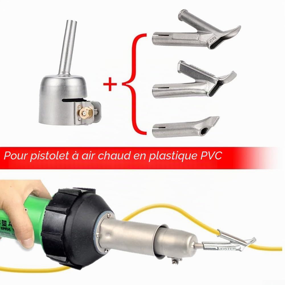 Lot de 4 embouts de buse en forme de Y pour soudage en plastique à air chaud pour soudage rapide, buse de soudage, soudage en vinyle
