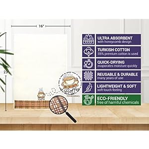Lavien Home Cotton Kitchen Towels - Set of 4 Decorative Dish Cloths, Coffee Embroidered Coffee Tea Towels, 16x24 inches Lavien Home Cotton Kitchen Towels Set of 4 Decorative Dish Cloths Coffee Embroidered Coffee Tea Towels 16×24 inches