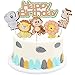 Zwierzęce dekoracje na tort zwierzę ozdoby na ciasto zwierzę urodziny ciasto topper dekoracje Happy Birthday tort dekoracja dla chłopca dziewczynki baby shower dżungla motyw artykuły na imprezę