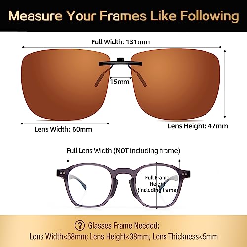 Image of Goiteia Polarized Flip up Clip on Sunglasses over Prescription Glasses for Men Women-Upgraded No Blue Glare