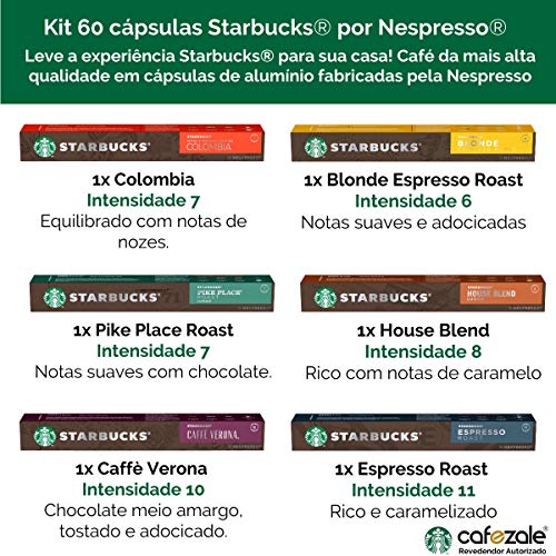 60 Cápsulas Starbucks Nespresso - Degustação Café - Cápsula Alumínio