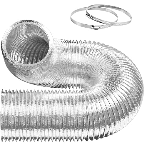HealSmart 6 Inch 8 FT Flexible Aluminum Duct, Equipped with 2 Clamps and 3 Layers of Protective...