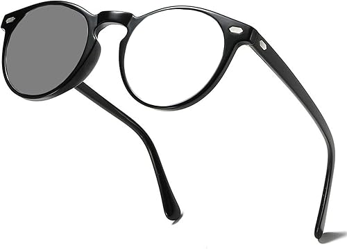 deportes al aire libre Marco redondo fotocrómico gris lente completa Gafas de lectura para mujeres hombres lector de transición gafas de sol UV400