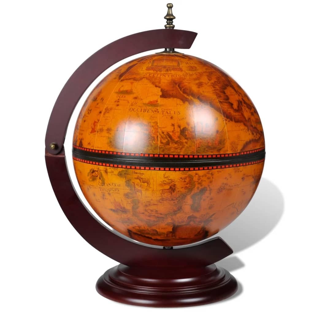 Tabletop Globe Bar Wine Stand Wood,240698