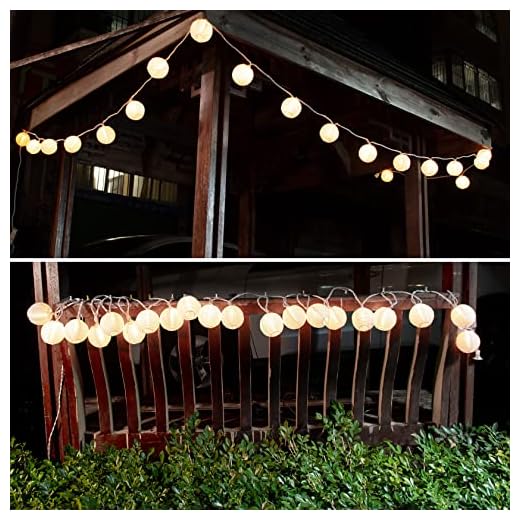 Mini Lantern String Lights Plug in,20 White Lantern Lights for Bedroom, Decorative String Lights Lantern Indoor Outdoor Porch Balcony Decor(Lanterns Need Assemble)