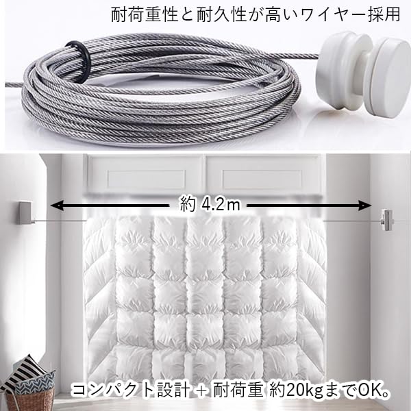 Amazon.co.jp : 物干しワイヤー 部屋干し 室内物干し 洗濯干し